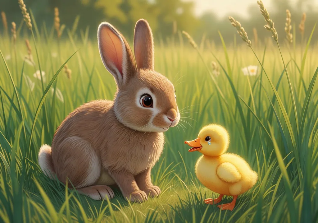 Illustration for Rabbit and the Lost Duckling