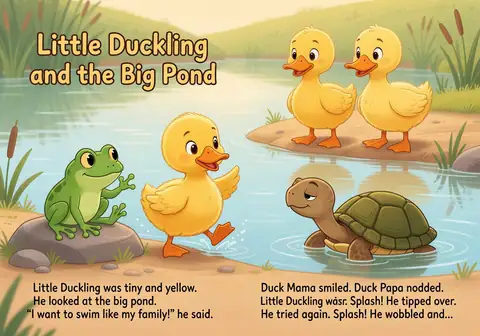 Illustration for Little Duckling and the Big Pond