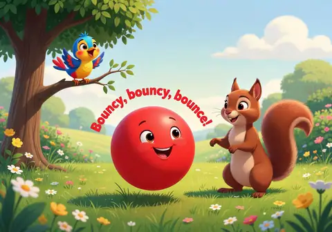 Illustration for The Bouncy Red Ball