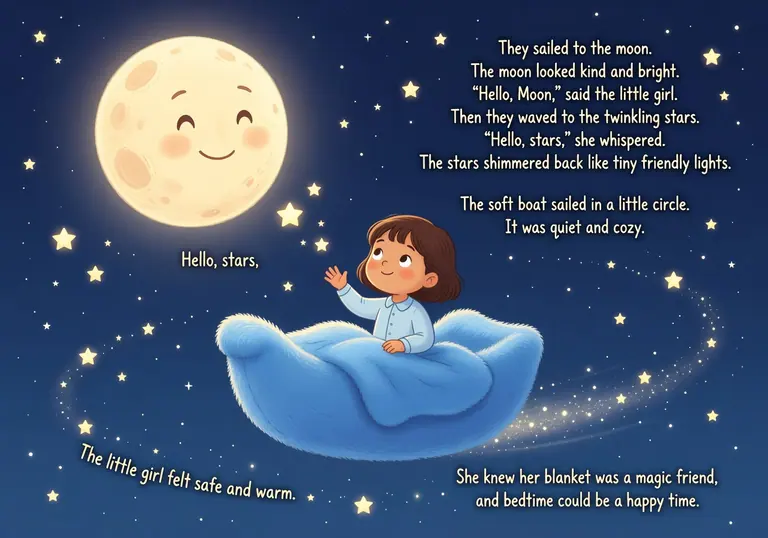 Illustration for The Magic Blue Blanket scene 1