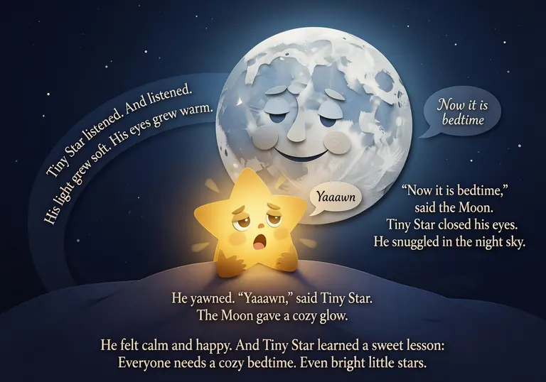 Illustration for The Sleepy Little Star scene 1
